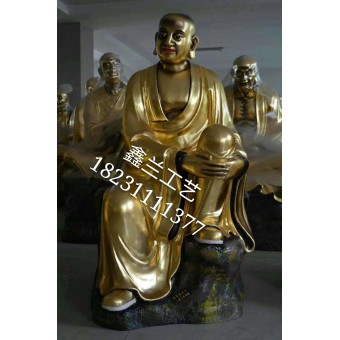寺庙专业十八罗汉铜雕 1米铜雕十八罗汉 鑫兰铸铜十八罗汉佛像厂家