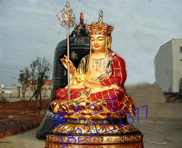 銅雕地藏菩薩站立圖片-鑫蘭雕塑廠家-新疆銅雕地藏銅雕地藏王菩薩廠家