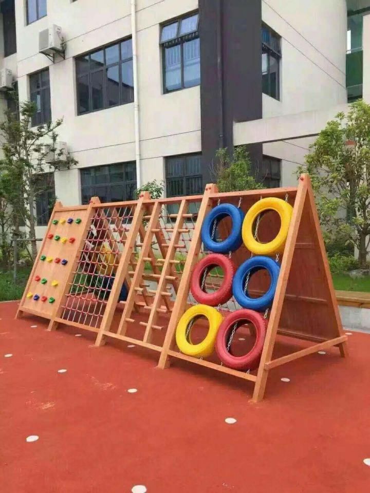 栾城幼儿园木制攀爬架