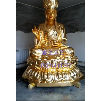 铜雕地藏菩萨站立图片-鑫兰雕塑大型铜香炉，铜香炉厂家